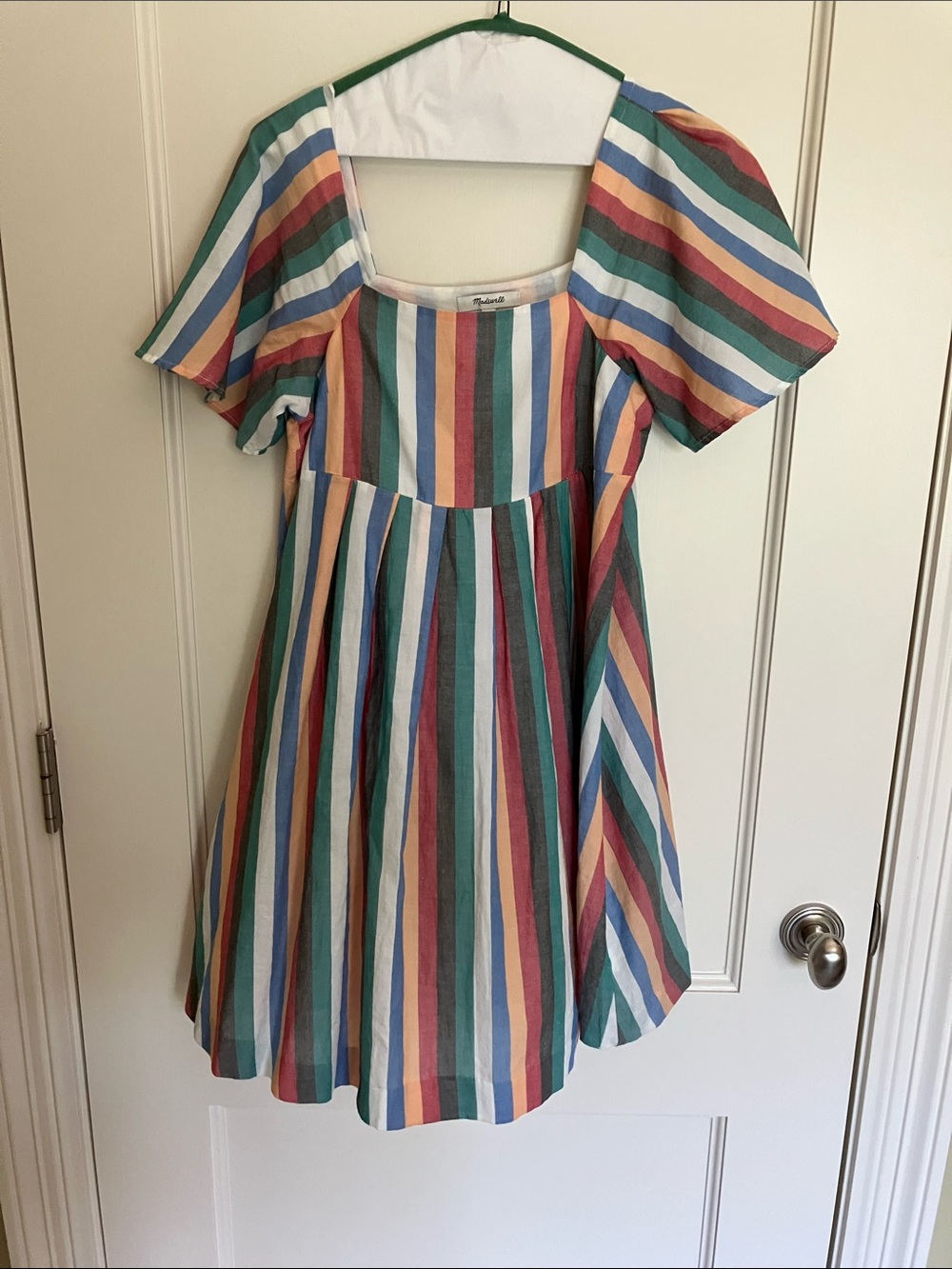 Madewell Multicolor Striped Square-Neck Dress
